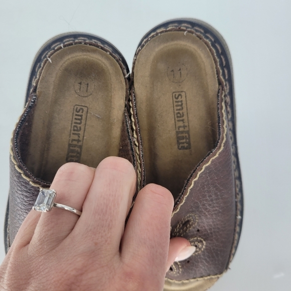 Smart fit kids vintage chunky brown slides sandals slip on size 11 - Picture 6 of 8